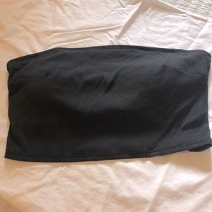 AERIE Women’s Black Ribbed Bandeau Bikini Top